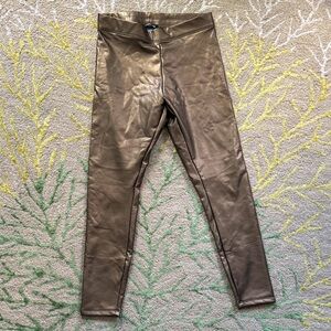 Express bronze gold thick leggings NWT SP